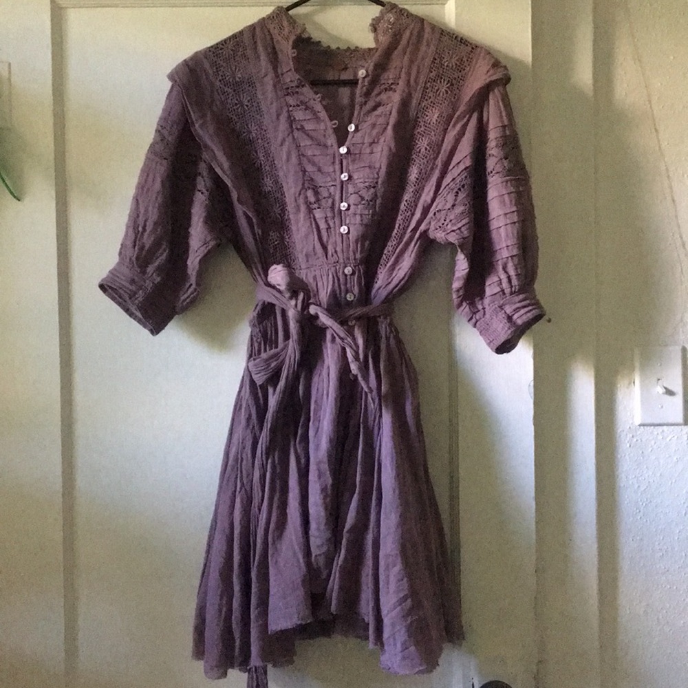 New Free People Sydney Mini Dress Mauve